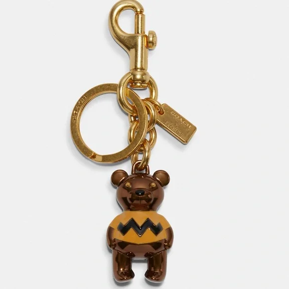 Coach x Peanuts Charlie Brown Bear Bag Charm - Picture 1 of 2